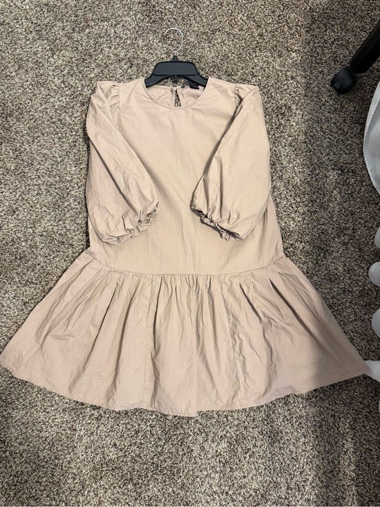 HYFVE Dresses & Skirts - HYFVE Beige Puff-Sleeve Drop-Waist Mini Dress